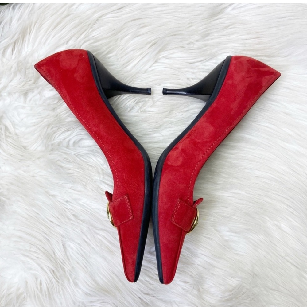 Coach Sarrah Red Suede Pointed Toe Pumps 👠 8.5 B - Picture 3 of 8